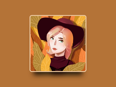 Secret garden female illustration illustration practice punch leaves people