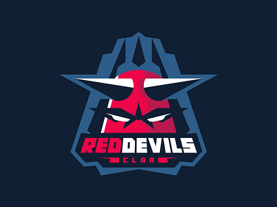 Red Devils Clan badge design devil esports gaming icon identity layout logo mark red type typography