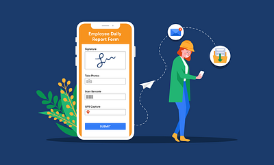 report form adobe banner design blog post flat illustration illustrator jotform online form