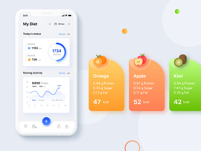 Fitness App app app design clean design diet fitness fitness app food health health app minimal mobile ui ux ux ui ux ui design