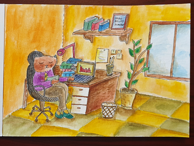 Working doodles drawing illustration watercolor