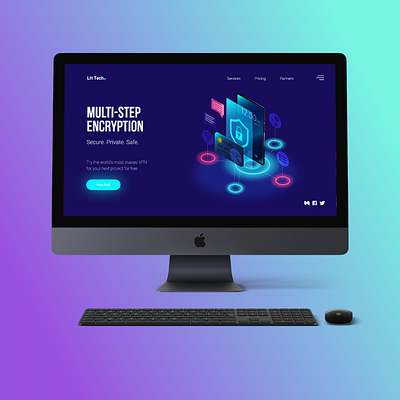 VPN - Cyber Security Landing Page adobe illustrator adobe xd cybersecurity encryption interface design landing page mockup security ui design uidesign uiux user interface user interface design ux design uxdesign vpn web design webdesign