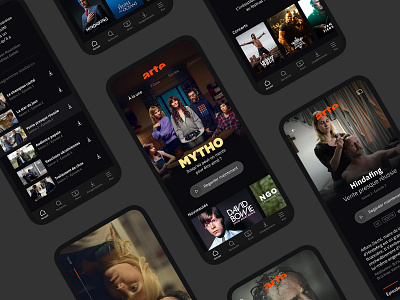 ARTE app arte broadcast figma mobile tv ui ux