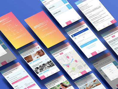 Amamenta app Mockup childcare health app healthcare mobile design product design ui uiux user experience ux ux design