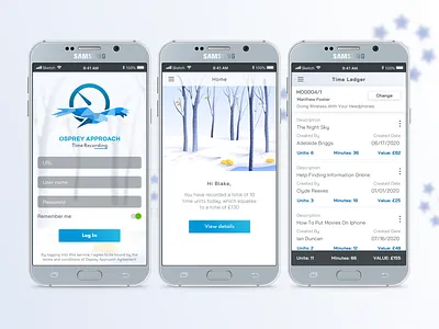 Time Recording Business App android app design business app clean clean ui human interface design hybrid ios logodesign material design mobile app ui ux