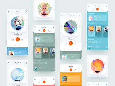 Music Player App app blue clean green ios iphone mobile music online player song ui