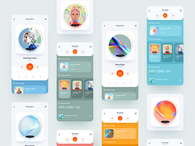 Music Player App app blue clean green ios iphone mobile music online player song ui