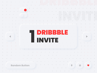 1 Dribbble Invite design dots dribbble invitation dribbble invite invite minimal neumorphism red softui ui white