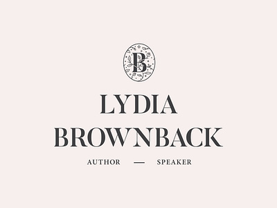 Lydia Brownback Logo author branding clean composition design elegant flat icon identity design illustrator layout logo logotype mark minimal serif speakers typography vector wordmark