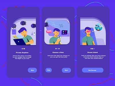 private plane animation app flat illustration ilustrator onboarding typography ui ui ux vector