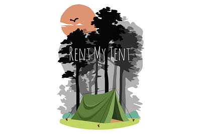 Rent My Tent - Icon design digital art flat icon illustration logo ui web work