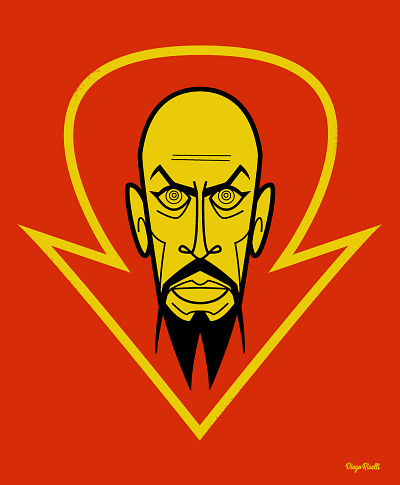 Ming The Merciless adobe creative cloud adobe illustrator caricature diego riselli fanart flash gordon max von sydow midcenturymodern retro rip tribute vector vector illustration wacom cintiq