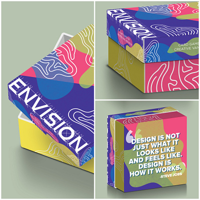 Envision Brainstorming Game Packaging branding bright color pallette colorful contrast design illustrator package design packaging packaging mockup type typography vector