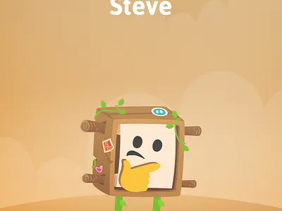 Steve Cute Party brown cardboard character cutearmy flat game gamedev games illustration jogo