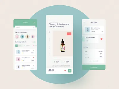 Medicine Store bill card cart check delete filter geometry grid list medicine minimal payment price product card search slider store stories swap vintage