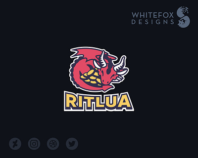 Ritlua Logo branding cute design dragon gold hoard logo vector