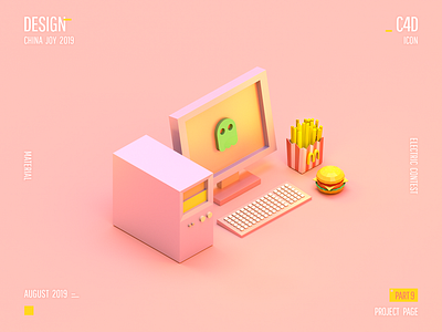 CHINA JOY 2019 - icon - Electric contest 3d animation c4d design icon poster web web design