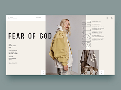 Fear of God app fashion fashion design fear fear of god god homepage landing landing page layout minimal modern simple ui uiux web