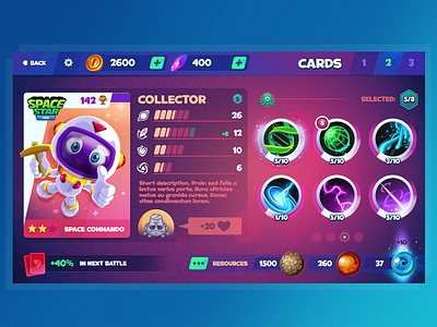 Space Star - Game UI/UX app cartoon concept design game mobile app mobile design mobile ui photoshop ui ux