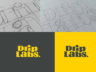 Logo for 'Drip Labs' with 'ri' ligature brand cannabis cannabis oil custom type letter ligature logo logotype marijuana processing lab serif type vector wordmark