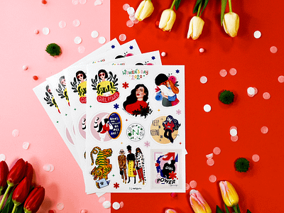 Women to Women branding celebration design female feminism girl power girls illustration print spring sticker design stickers vector woman woman illustration women empowerment womens day