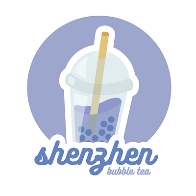 30 days logo challenge 8 - Shenzhen Bubble Tea 30dayslogochallenge branding design flat illustration illustrator logo logochallenge logocore vector