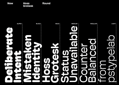New - Hoss Grotesk branding design font grotesk prerelease pstype round type typeface vector wip