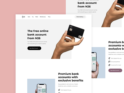 N26 Redesign banking fintech landing page landing page design ui uidesign