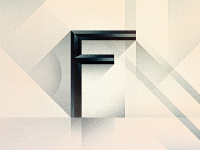 F 36daysoftype art deco bevel drop cap goodtype illustration illustrator letter lettering noir texture type typography vector