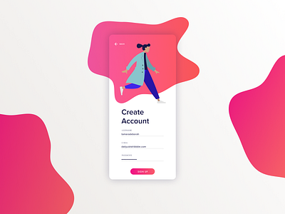 Sign Up | Daily UI 001 app blob create account daily ui dailyui dailyui001 design figma sign in sign up ui design