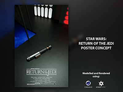 Star Wars: Return of the Jedi 3D Poster Concept 3d cinema 4d concept darth vader design jedi luke skywalker movie octane octanerender poster return of the jedi sith star wars