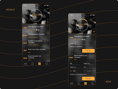 100 DailyUI #004 - Calculator app calculator calculator app calculator ui daily ui dailyui dailyui 004 dailyuichallenge design figma gym mobile mobile app sketch sport ui ux