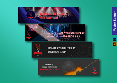 Web Banner designs for Rockstar Ltd. banner ad banner design branding cover cover design design graphic design header header design social media design web banner web banner ad