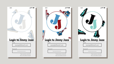 Jimmy Jazz Login Screen app branding design login login screen sneakers trainers ui uiux ux