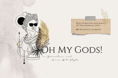 Oh My Gods! Olympian Gods In LineArt abstract apollo card clipart design god line art line art poster lineart lines logo minimalist olympian olympian god poster poster art poster design poster template shapes zeus