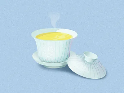 Oolong tea and gaiwan calm china gaiwan greentea illustration japan korea oolong oolongtea taiwan tea teatime zen