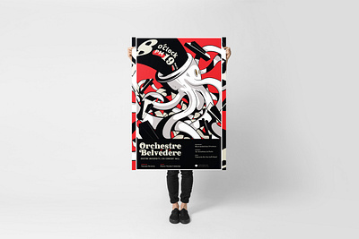 Orchestre Belvedere Poster brand branding design event festival gig identity illustration layout logo music piano poster show type typography white glove