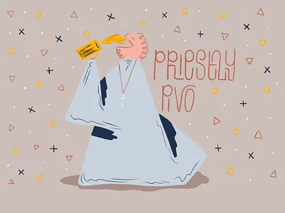 Priestly Pivo - Beer Label beer beer label christian craft beer drink home brew illustration label orthodox pivo priest