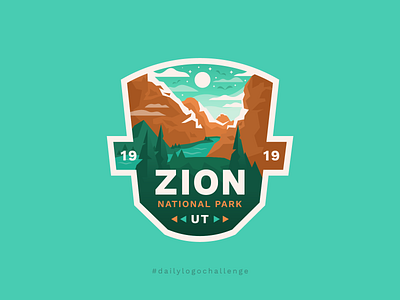 Daily Logo Challenge - National Park adventurelogo blue dailylogochallenge geographic green illustration logo logo challenge national parks nationalpark orange outdoors utahlogo utahpark zionnationalpark zionpark