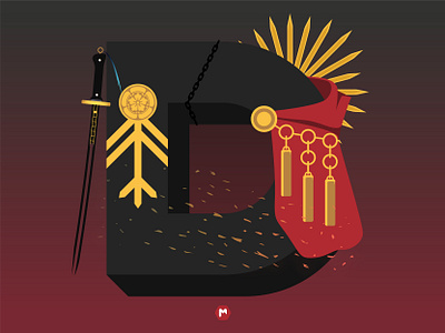 D for Dairoku-ten Maou-oh / Demon King Nobunaga 36 days of type 36days 36days adobe 36daysoftype 36daysoftype07 d digitalart fate history illustration illustration art illustrator japanese letter letter d logos logotype nobunaga sword vector