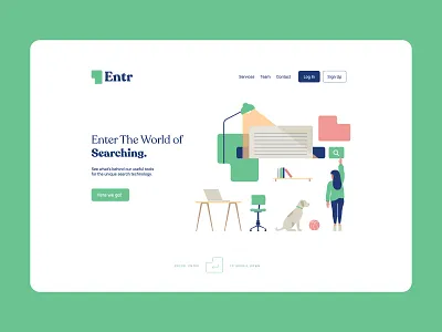 Entr - Landing Page banner flat illustration landing page slider ui website