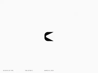 36 Days of Type C black black white clean letter c space type typogaphy