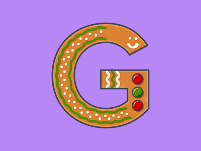 G is for... 36 days of type biscuit candy cute food gingerbread icing letter smarties smile tasty type typeart typography