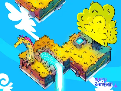 Hovering Islands 2 animals artwork characterdesign creative digitalart fantasy illustration nature nature illustration photoshop