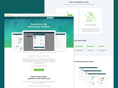 Teach Away B2B Platform - Marketing Pages b2b branding graphic hiring platform hiring solution icons illustration landing page marketing site platform product ui ui ux ui design ux ux design webdesign