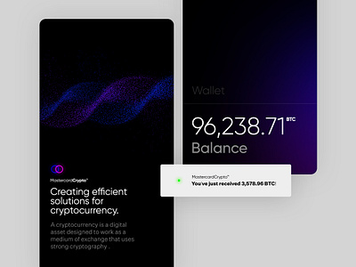 Cryptocurrency onboarding and wallet app concept app balance clean concept crypto wallet cryptocurrency design minimal mobile mobileapp mobileappdesign onboarding typography ui uidesign uiux uiuxdesign uiuxdesigner ux welcome