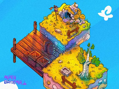 Hovering Islands 5 artwork beautiful creative design digitalart fantasy green illustration landscape nature