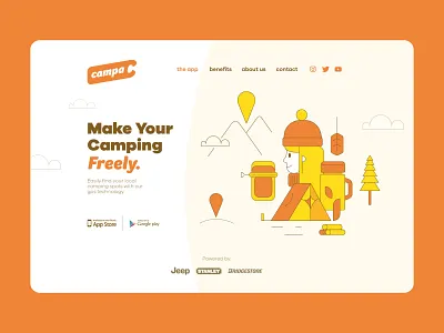Campa - Landing Page colorful design illustration landing page ui website