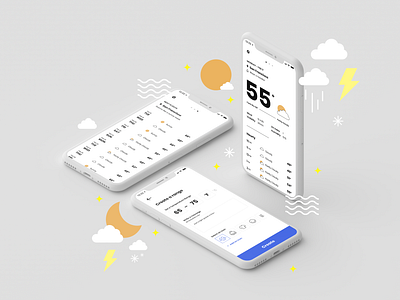 Weather App Challenge design graphicdesign illustration mobile productdesign type type art typedesign typogaphy ui uichallenge uidesign uiux ux weather