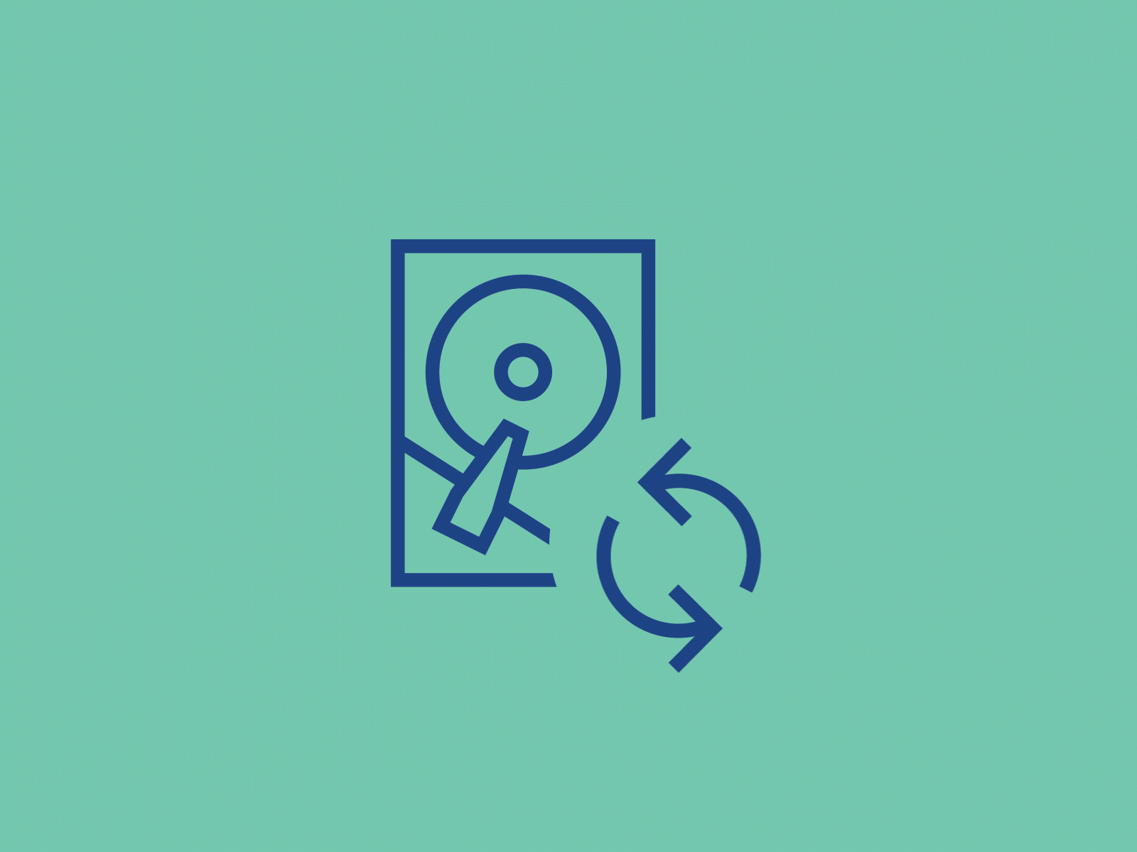 Icon Test Animation animation hard drive icon monoweight illustration spin